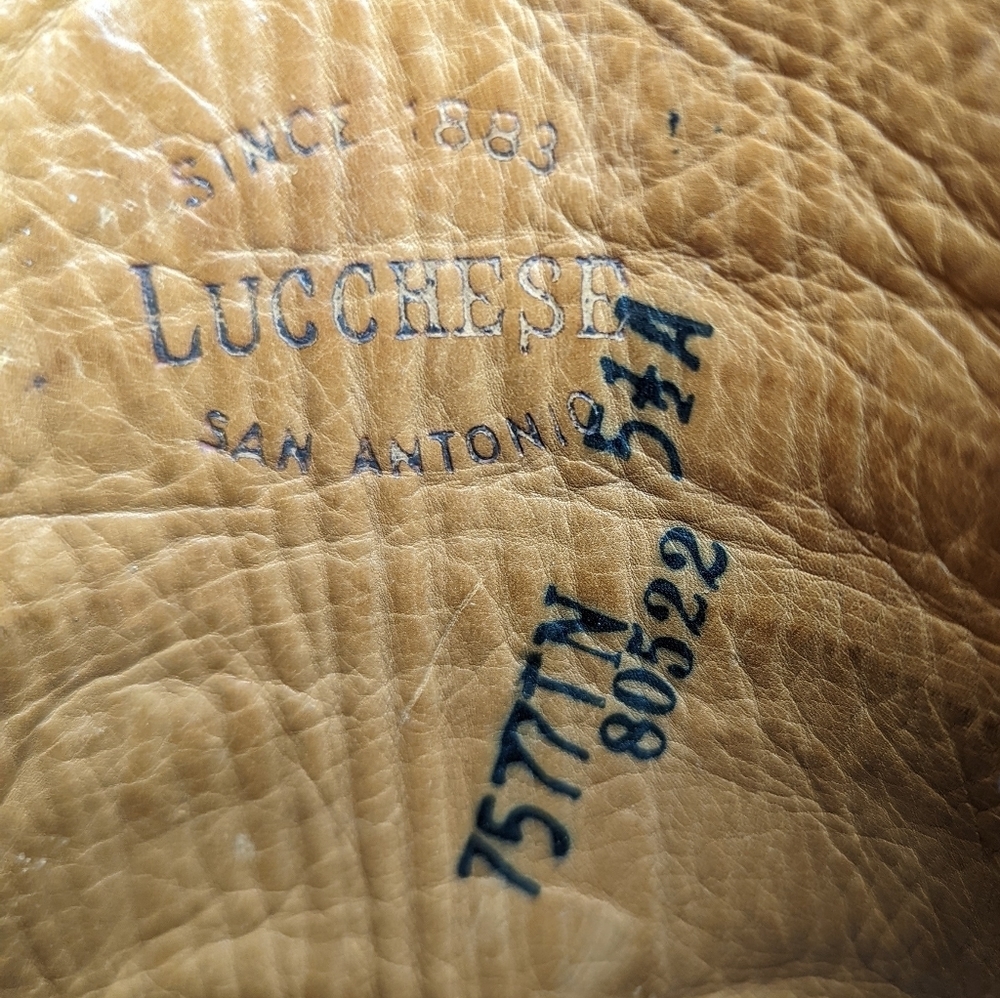 Lucchese women's sz 5.5A cognac brown leather round toe cowgirl Western boots. H - Picture 8 of 9
